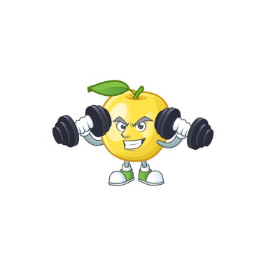Çizgi film karakter tarzı ile Fitness altın elma