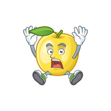 Beyaz arka planda başarılı altın elma meyve karikatür