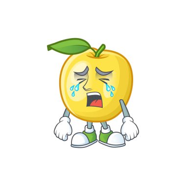 Tasarım için ağlayan altın elma çizgi film karakteri