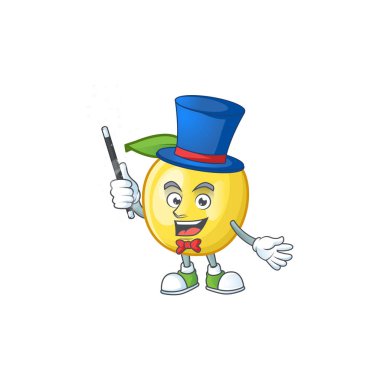 Sihirbaz şekli karakter maskotu için altın elma meyve