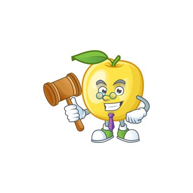 Karakter maskotu için Yargıç şekli altın elma meyve