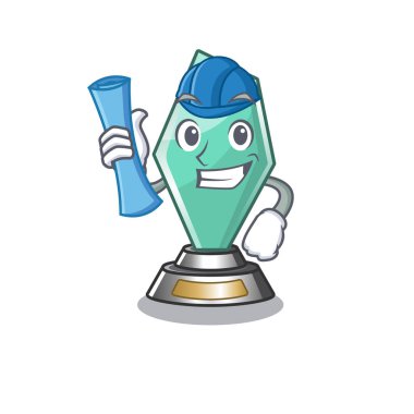 Mimar akrilik kupa maskot ile izole
