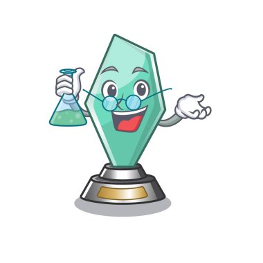 Profesör akrilik kupa maskot ile izole