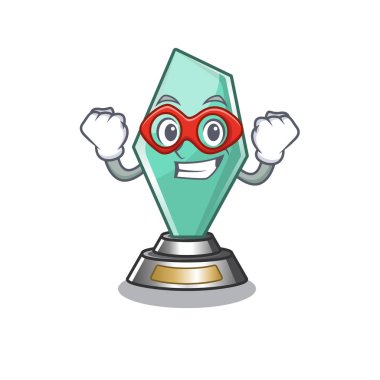 Süper kahraman akrilik kupa maskot ile izole