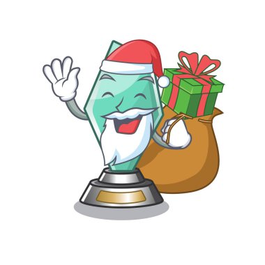 Karikatür çekmecesinde saklanan hediye akrilik kupa ile Santa