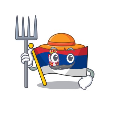 Çiftçi bayrağı sırbistan karakteri ile izole