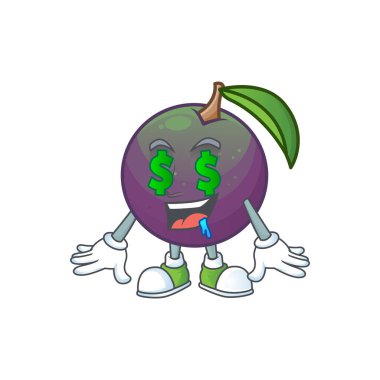 Karikatür maskotu Para göz yıldız elma karakteri