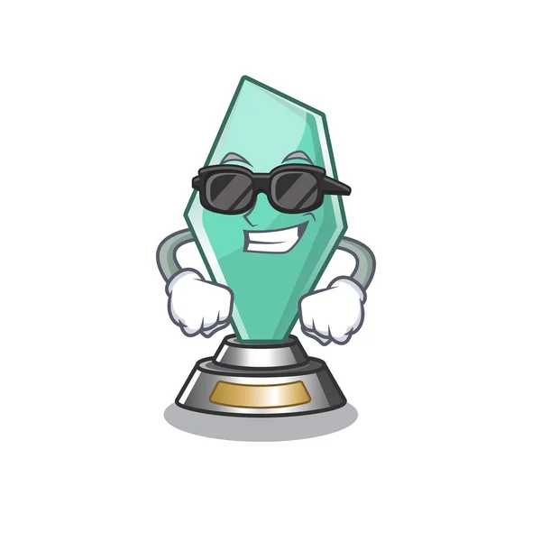 Super cool Akrylová trofej izolovaná maskotem — Stockový vektor