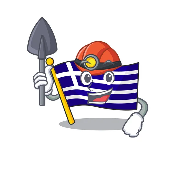 矿工标志希腊字符塑造的卡通 — 图库矢量图片