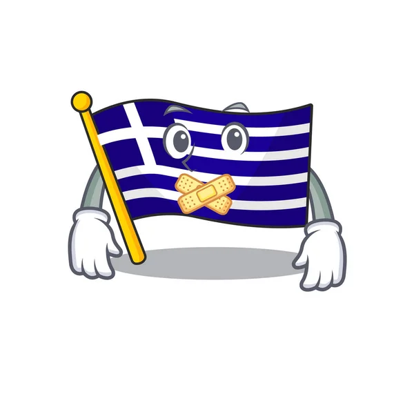 沉默的希腊国旗放在卡通柜 — 图库矢量图片