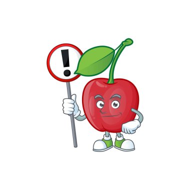 Karakter kiraz izole maskot işareti bing ile