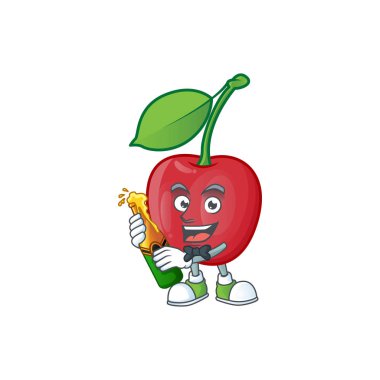 Tasarım karakteri için taze bira bing kiraz ile