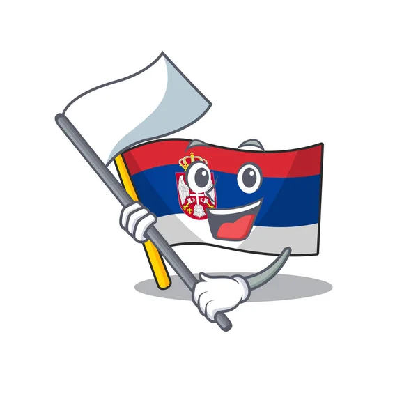 -Val zászló szerb zászlók raktározott-ban karikatúra fiók — Stock Vector