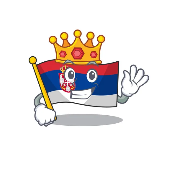 存储在卡通抽屉的塞尔维亚国王旗帜 — 图库矢量图片