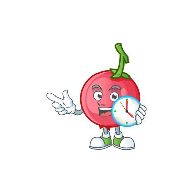 Maskot ile saat karikatür lovi lovi meyve ile