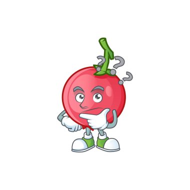 Simge karakter için tatlı lovi meyve düşünme.