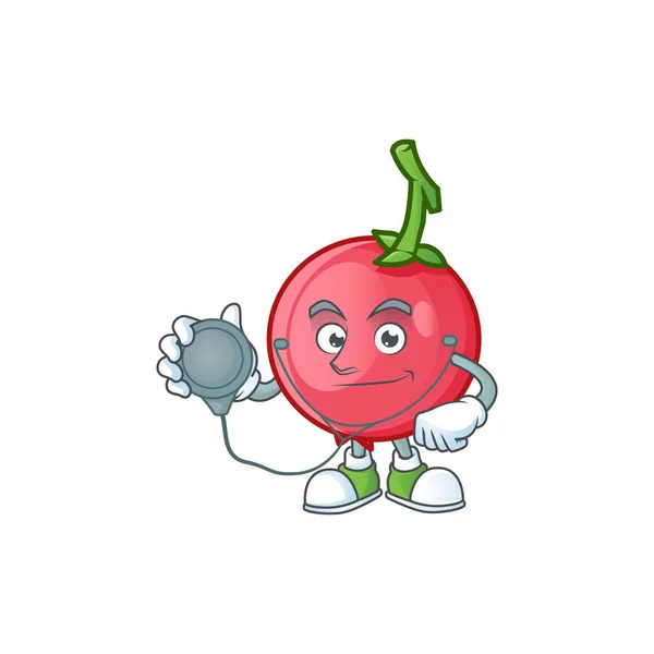 Doctor Lovi Lovi fruit in karakter mascotte — Stockvector