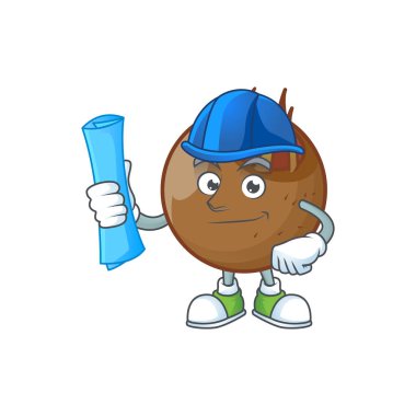 Beyaz arka plan üzerinde Mimar tatlı medlar karikatür