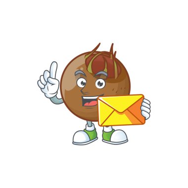 Beyaz arka plan üzerinde zarf tatlı medlar karikatür ile