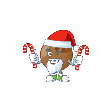 Tasarım logosu için şeker medlar meyve çizgi film karakteri ile Santa