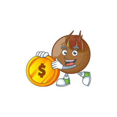 Tasarım logosu için sikke medlar meyve çizgi film karakteri getir