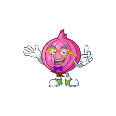 Maskot ile Geek kırmızı soğan çizgi film karakteri