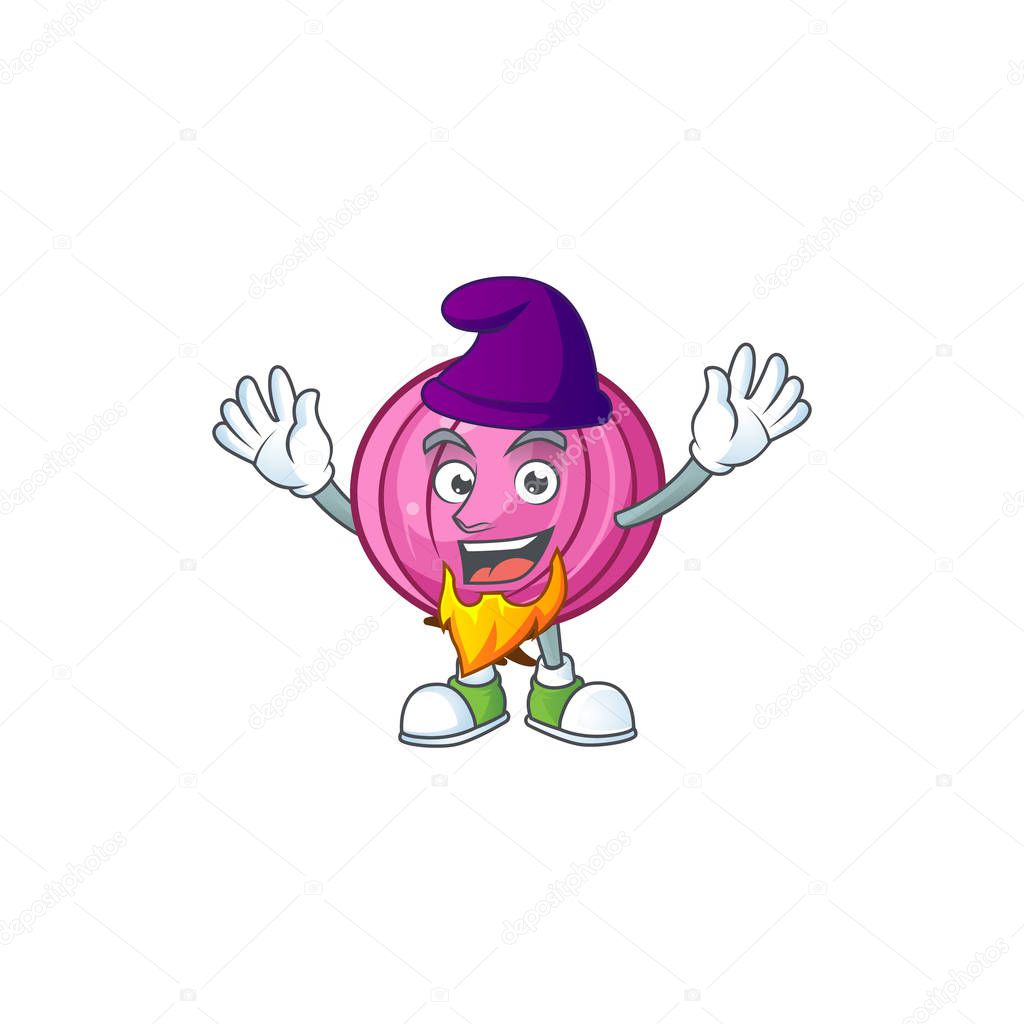 Elf red onion cartoon for recipe food vector illustration