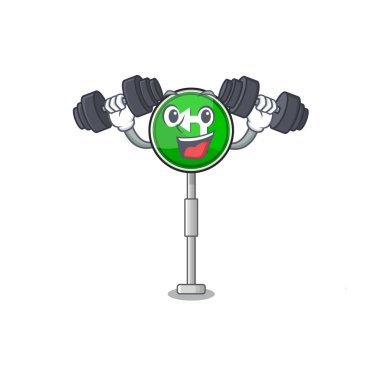 Fitness karikatür ile izole sola dönüş