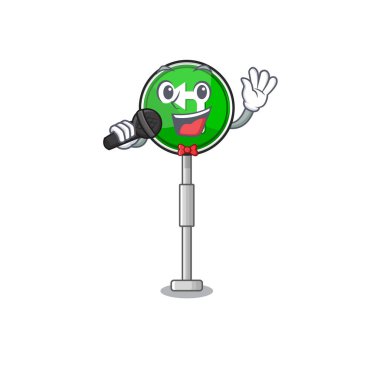 Şarkı sol karakter maskot ile şekilli dönüş