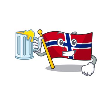 Suyu ile norveç bayrağı karakter direğine uçurulur