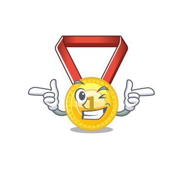 Karakter şekli ile altın madalya wink