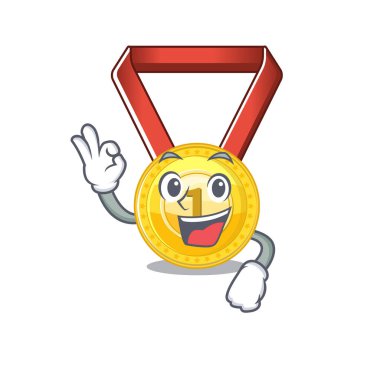 Karakter şekli ile Tamam altın madalya