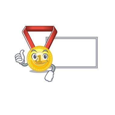 Karakter çekmecesinde saklanan tahta altın madalya ile başparmak