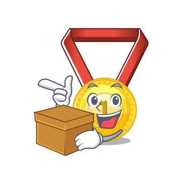 Karakter şekli ile kutu altın madalya ile