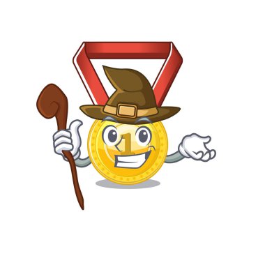 Cadı oyuncak altın madalya maskot şeklinde
