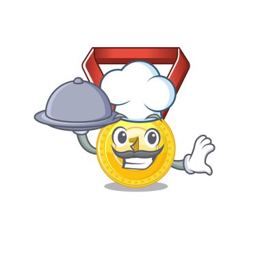 Maskot şeklinde gıda oyuncak altın madalya ile Şef