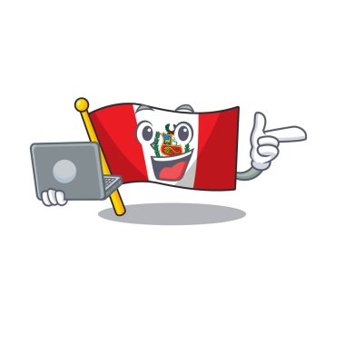 Dizüstü bayrak peru macot izole ile