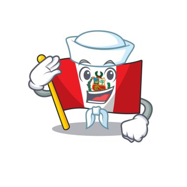 Sailor flag peru isolated in the macot vector
