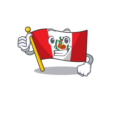 Thumbs up bayrak peru karakter karikatür şeklinde