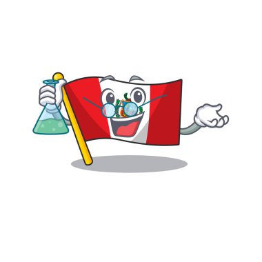 Çizgi filmde şekilli Profesör bayrağı peru karakteri