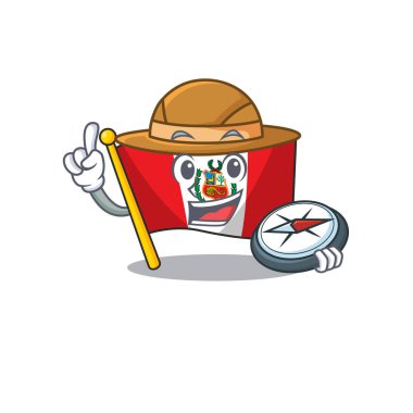 Kaşif peru karikatür bayrağı duvar maskotu bağlı