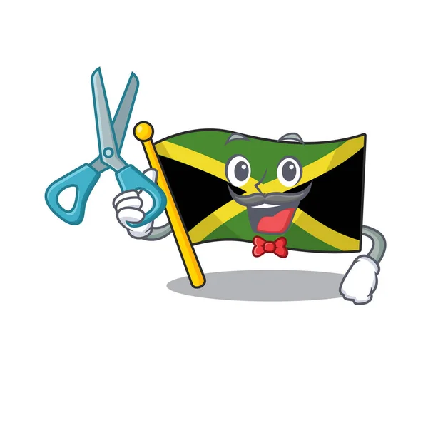 Η Τζαμάικα με σημαία του κουρέα απομονώθηκε με το καρτούν — Διανυσματικό Αρχείο