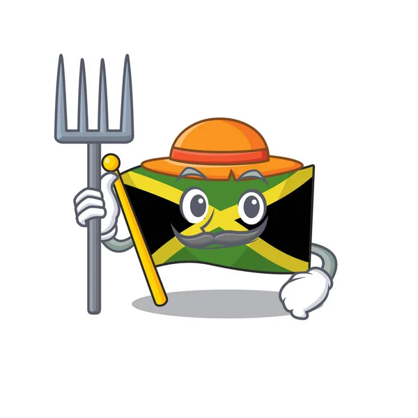 Farmer flag jamaica isolated with the cartoon — Stock Vector