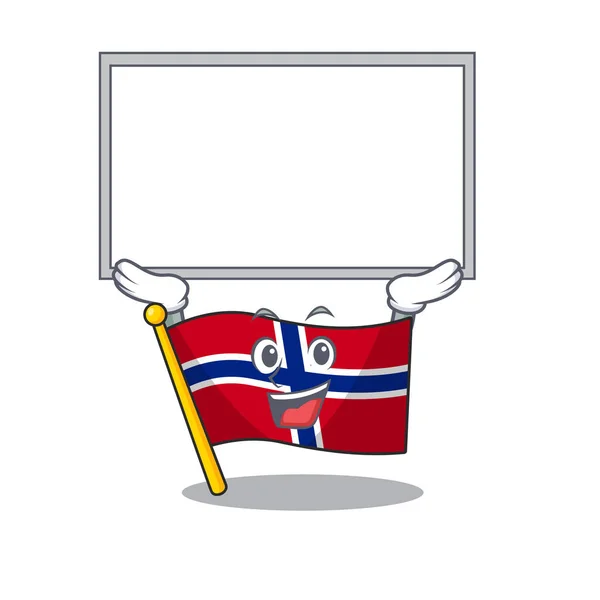 Επάνω σημαία της Νορβηγίας χαρακτήρα που διαμορφώνεται σε κινούμενα σχέδια — Διανυσματικό Αρχείο