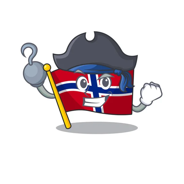 Πειρατής σημαία του χαρακτήρα Νορβηγίας σχήμα σε κινούμενα σχέδια — Διανυσματικό Αρχείο
