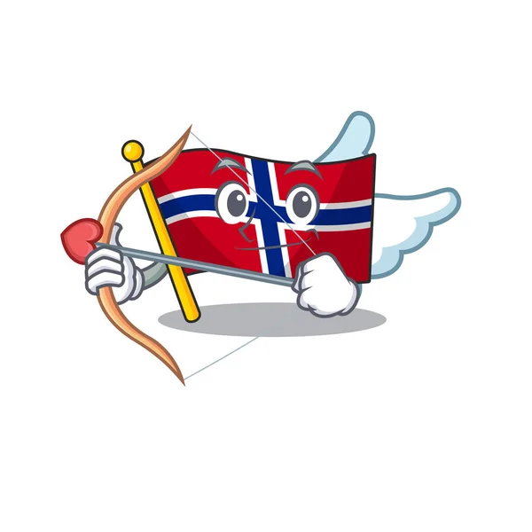 Amoridní znak Norska ve tvaru filmu — Stockový vektor
