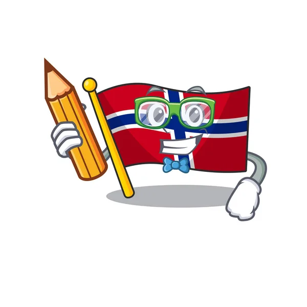 Student flag norway isoleret i maskot – Stock-vektor
