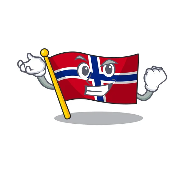 Bandiera di successo norway isolato nella mascotte — Vettoriale Stock