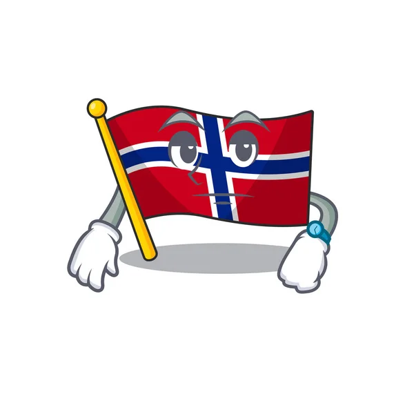 Bandeira do norway à espera colocada no armário de caracteres —  Vetores de Stock