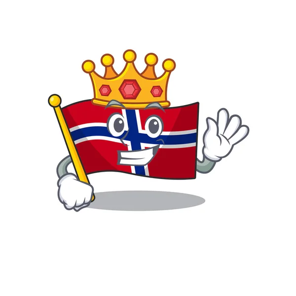 Bandiera King Norway posizionata nell'armadio dei personaggi — Vettoriale Stock